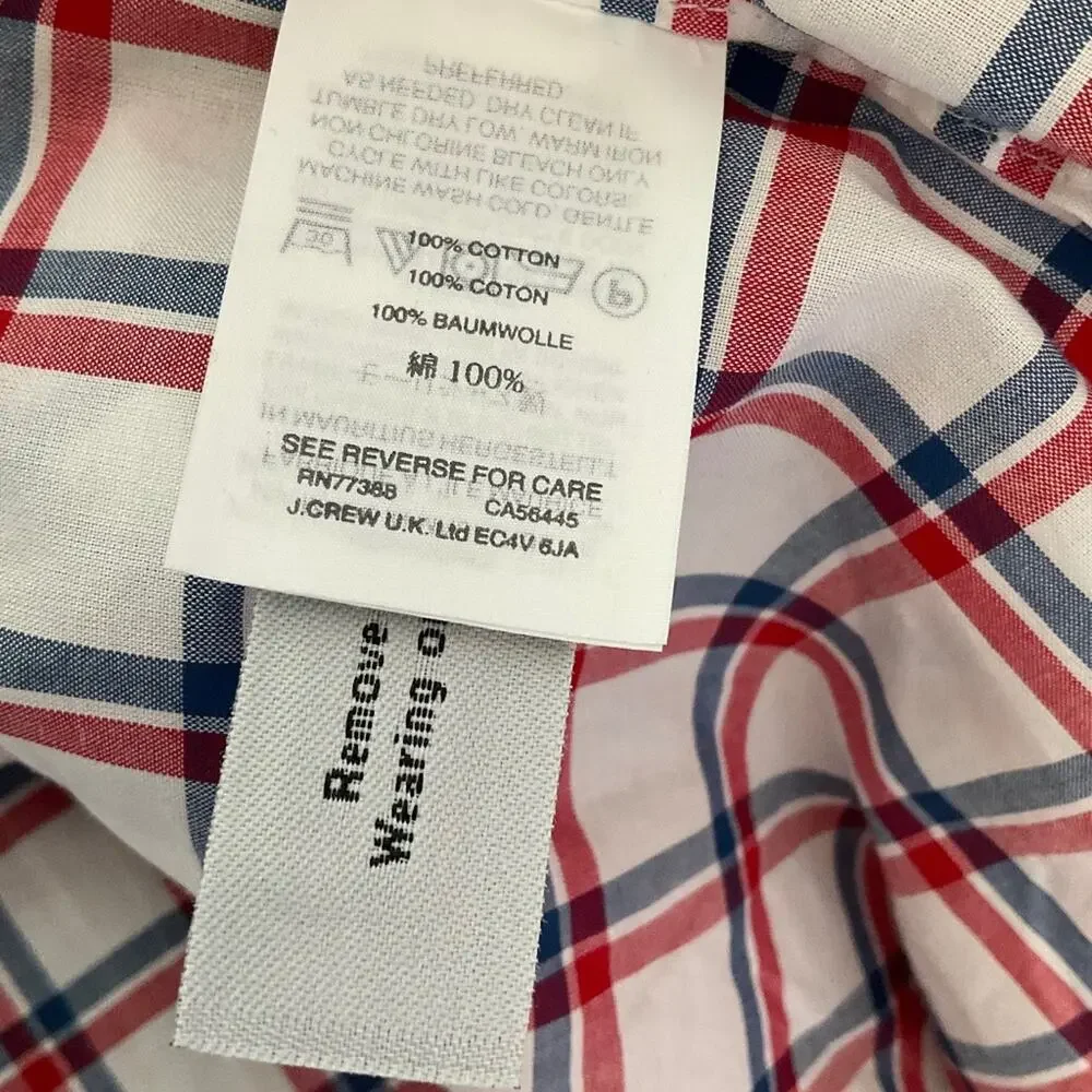 J. Crew Slim Fit Blue Check ludlow Dress Shirt career preppy business career XL